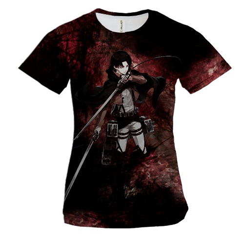 Жіноча 3D футболка Леві Аккерман - Атака титанів