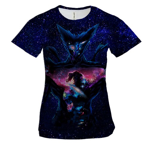 Жіноча 3D футболка Garou, Galaxy - One Punch Man