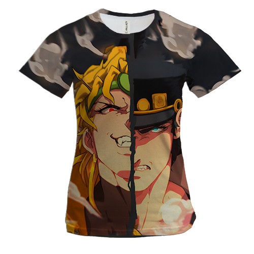 Жіноча 3D футболка Dio Brando x Jotaro Kujo - Jojo