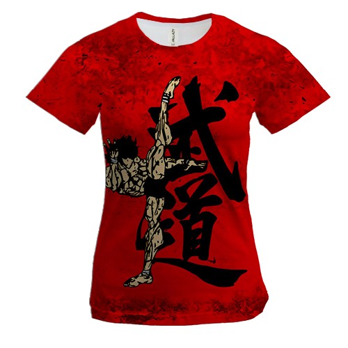 Женская 3D футболка Боец Баки, Красный