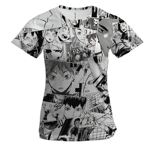 Жіноча 3D футболка Манга "Волейбол!"