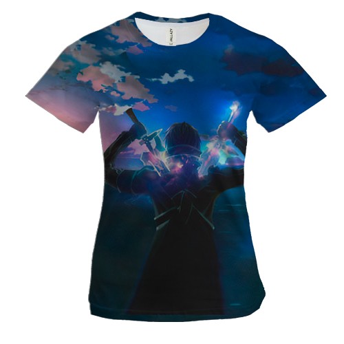 Женская 3D футболка Kirito - Sword art Online