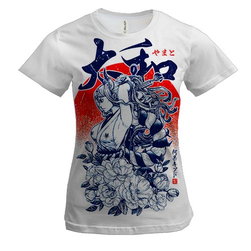 Женская 3D футболка Ямато, девушка самурай - One Piece