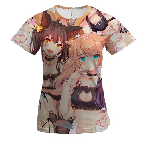 Женская 3D футболка Девушки в бикини, Аниме
