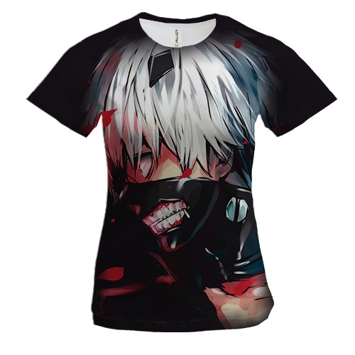 Женская 3D футболка Кен Канеки - Tokyo Ghoul