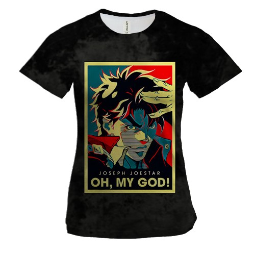 Жіноча 3D футболка Joseph Joestar, Oh My GOD - JoJo