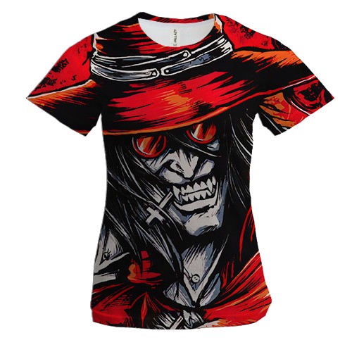 Женская 3D футболка Алукард - Хеллсинг