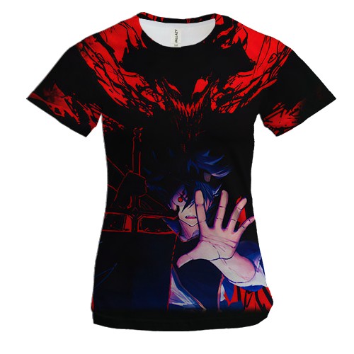 Жіноча 3D футболка Аста та його демон - Black Clover