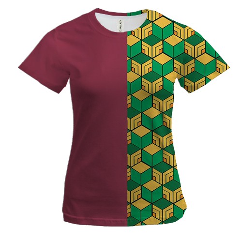 Жіноча 3D футболка Кімоно Гію Томіока - Клинок, що розсікає демонів