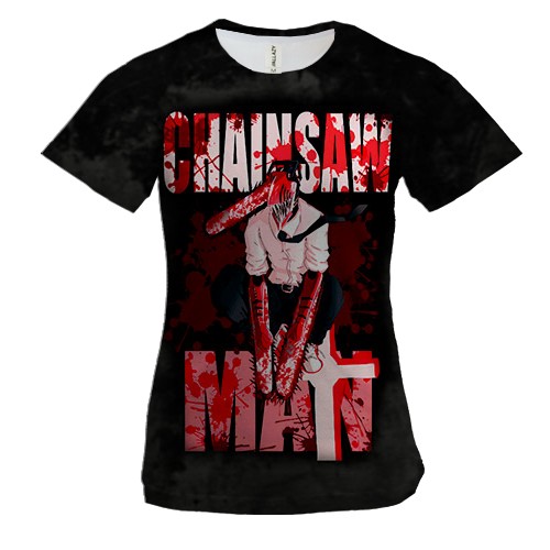 Женская 3D футболка Дэнджи - Человек-бензопила