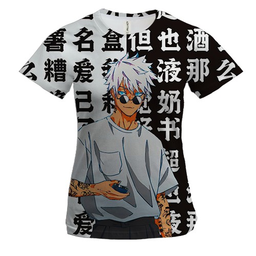 Женская 3D футболка Модный Сатору Годжо (Магическая битва)