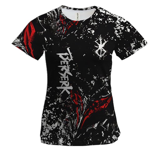 Жіноча 3D футболка Берсерк Чорна маска