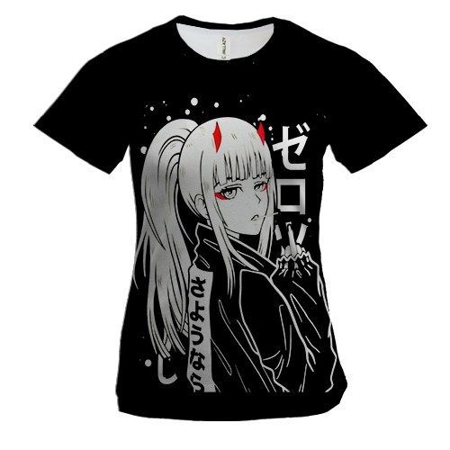 Женская 3D футболка Darling in the Franxx: Zero Two