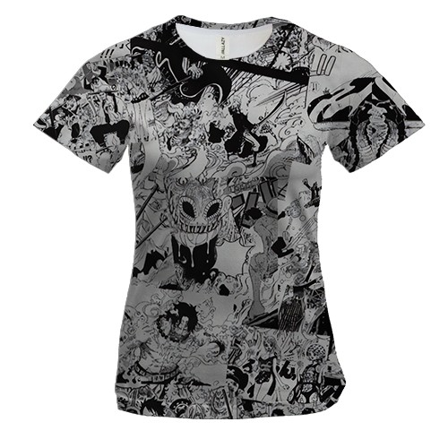 Женская 3D футболка One Piece Манга страницы