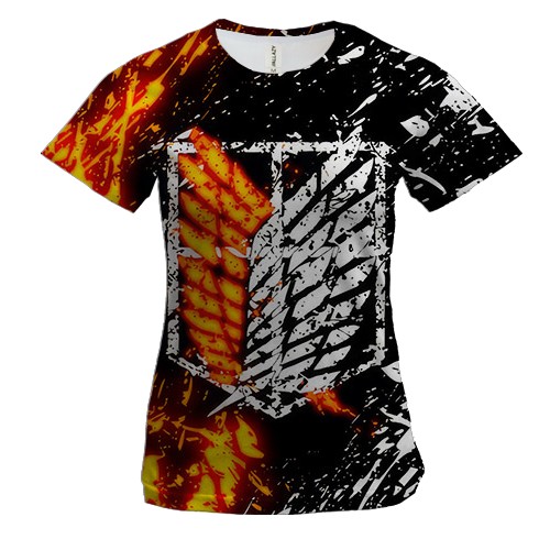 Жіноча 3D футболка "Атака Титанів"