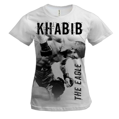 Женская 3D футболка c Хабибом Нурмагомедовым "The eagle"