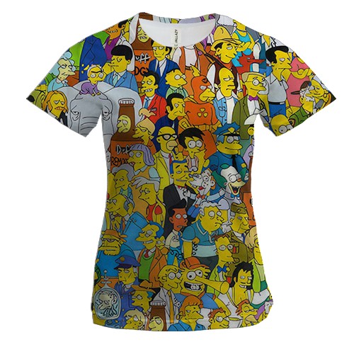 Женская 3D футболка "Симпсоны"