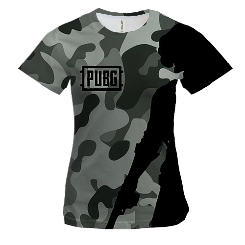 Женская 3D футболка "PUBG | ПАБГ" камуфляж