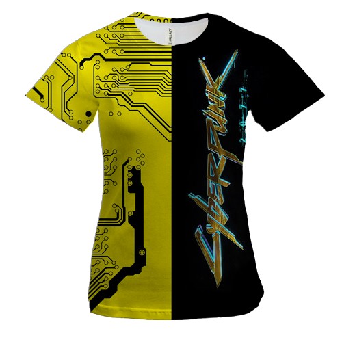 Жіноча 3D футболка "Cyberpunk 2077" техно
