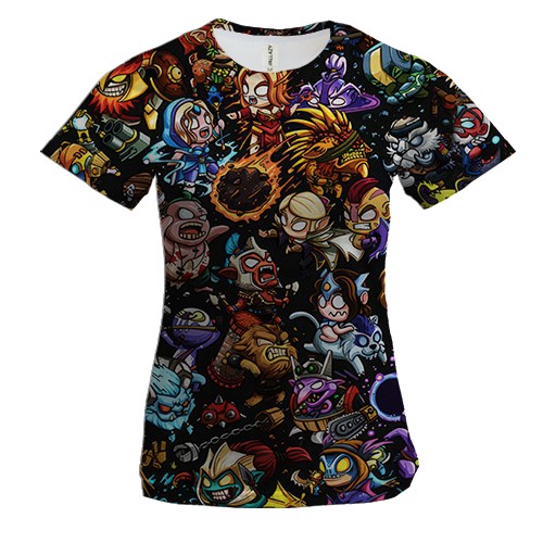 Женская 3D футболка "DOTA 2: цветные персонажи"