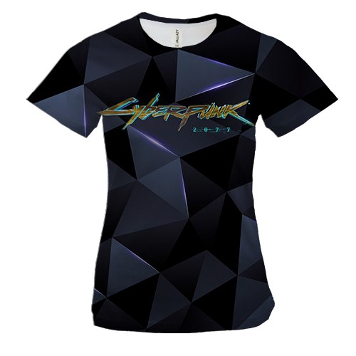 Женская 3D футболка "Cyberpunk 2077" полигональная