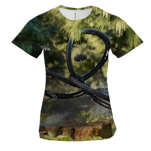 Женская 3D футболка "Велоабстракция"