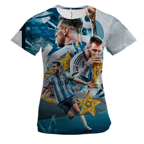 Жіноча 3D футболка з Ліонель Мессі (арт)