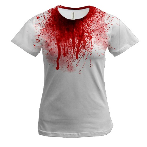 Женская 3D футболка Кровь из шеи