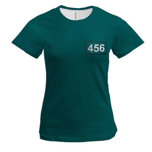 Женская 3D футболка Игра в Кальмара - персонаж 456