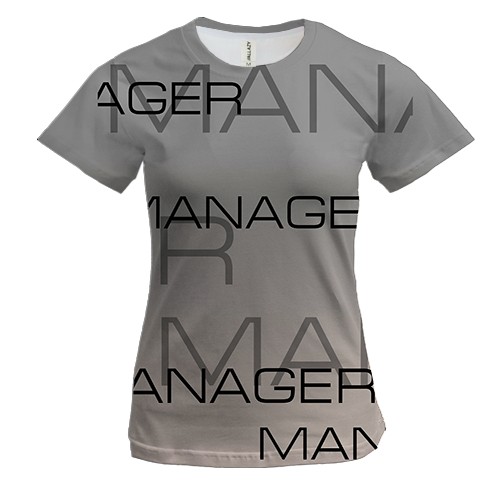 Жіноча 3D футболка для менеджера "manager"
