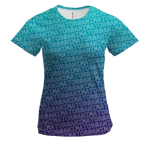 Женская 3D футболка с хештегом #animator