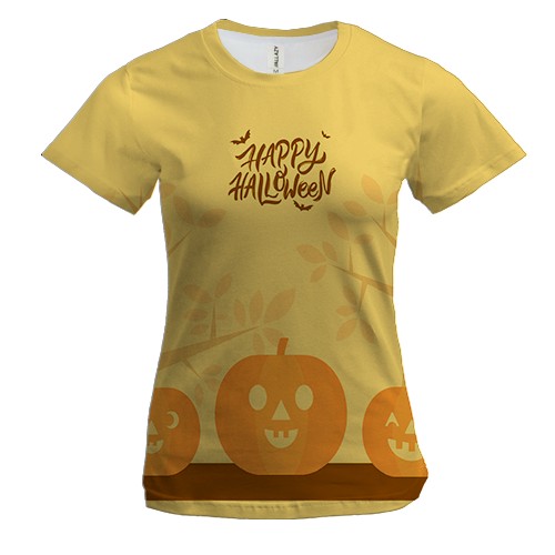 Жіноча 3D футболка Happy Halloween art