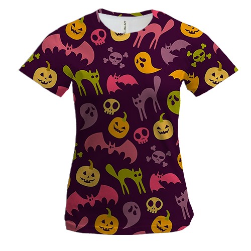 Жіноча 3D футболка з атрибутами Halloween (АРТ)