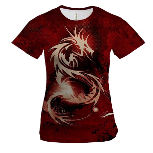 Женская 3D футболка Mortal Kombat Dragon