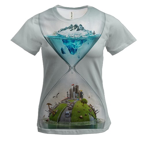 Женская 3D футболка Глобальное потепление