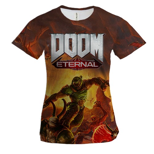 Женская 3D футболка Doom Eternal