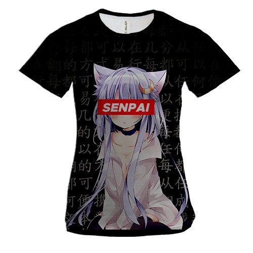 Жіноча 3D футболка Senpai Anime