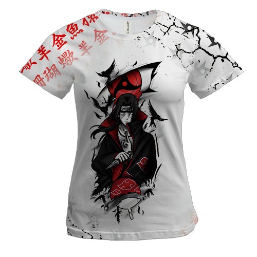 Женская 3D футболка Итачи | Акацуки | Наруто