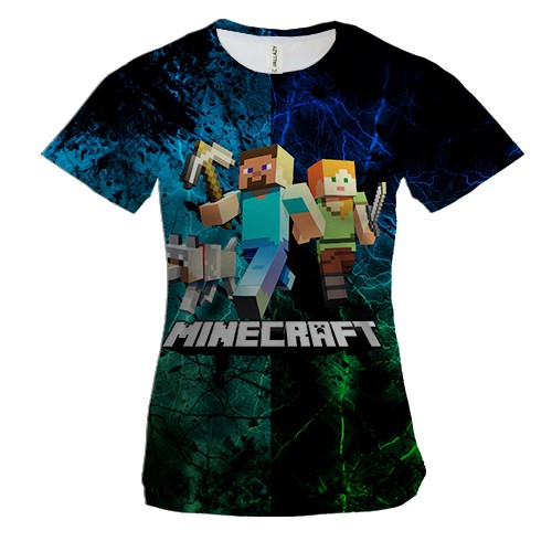 Женская 3D футболка Minecraft (Майнкрафт)