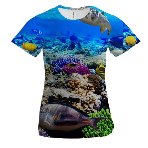 Женская 3D футболка с коралловым рифом