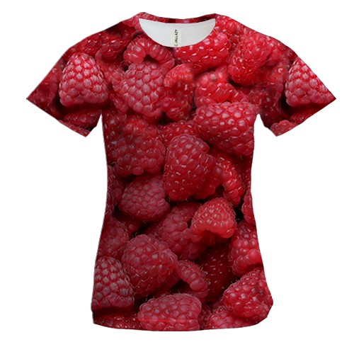 Женская 3D футболка с малиной