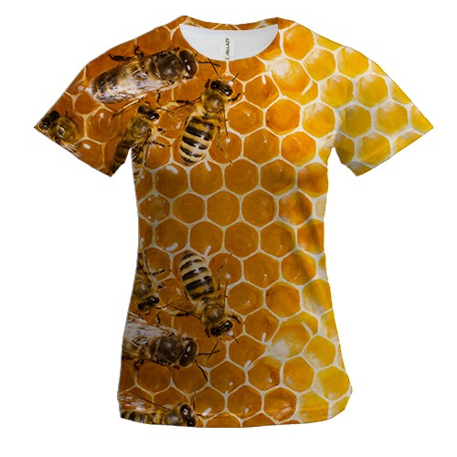 Женская 3D футболка с пчелами