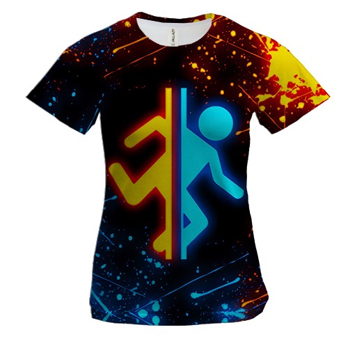 Женская 3D футболка PORTAL 2