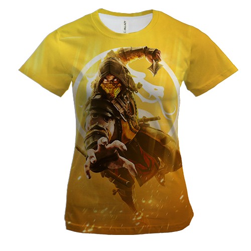 Женская 3D футболка Mortal Kombat - Скорпион