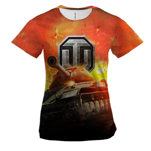 Женская 3D футболка World of Tanks (Fire)