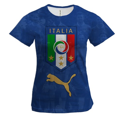 Женская 3D футболка Сборная Италии по футболу