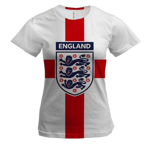 Женская 3D футболка Сборная Англии по футболу
