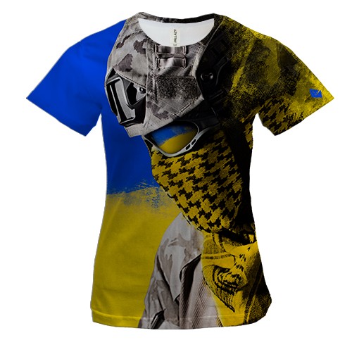 Жіноча 3D футболка Український солдат