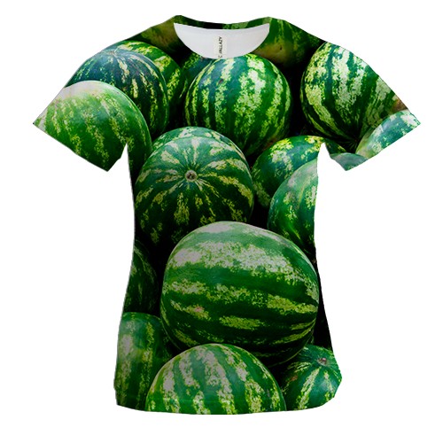 Женская 3D футболка с арбузами (2)