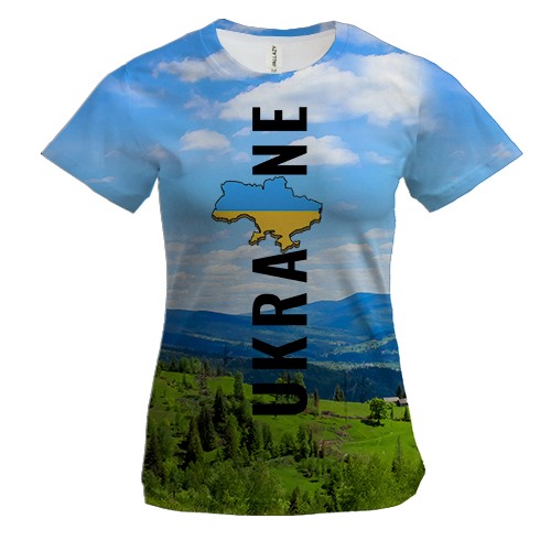 Жіноча 3D футболка Ukraine (Карпати)